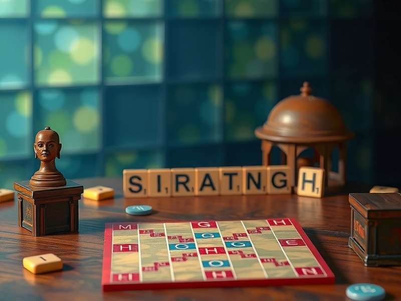 Pogo Scrabble game board with strategic word placement