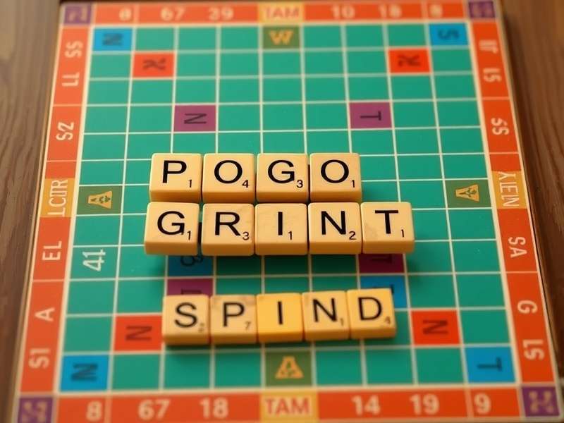 Pogo Scrabble Sprint game board with timer and tiles