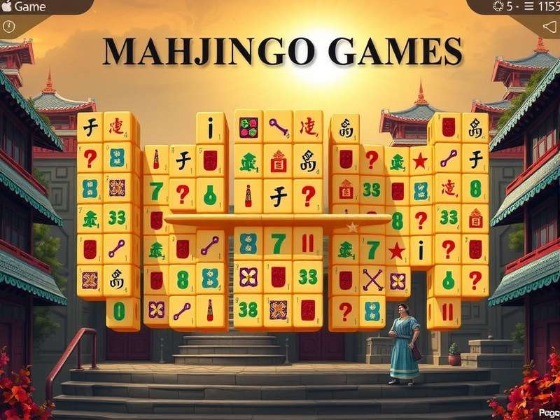 Pogo Games Mahjong tile matching interface showing colorful tiles