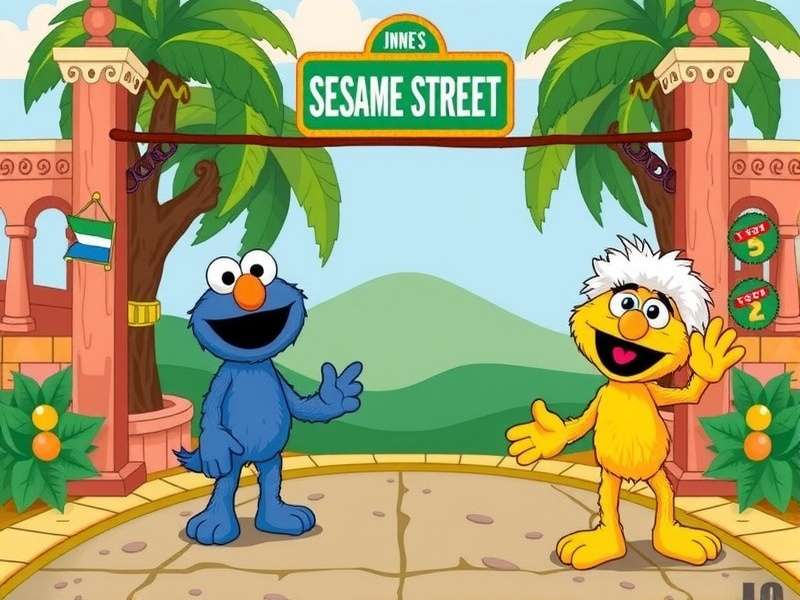Sesame Street characters playing games on Pogo.com platform