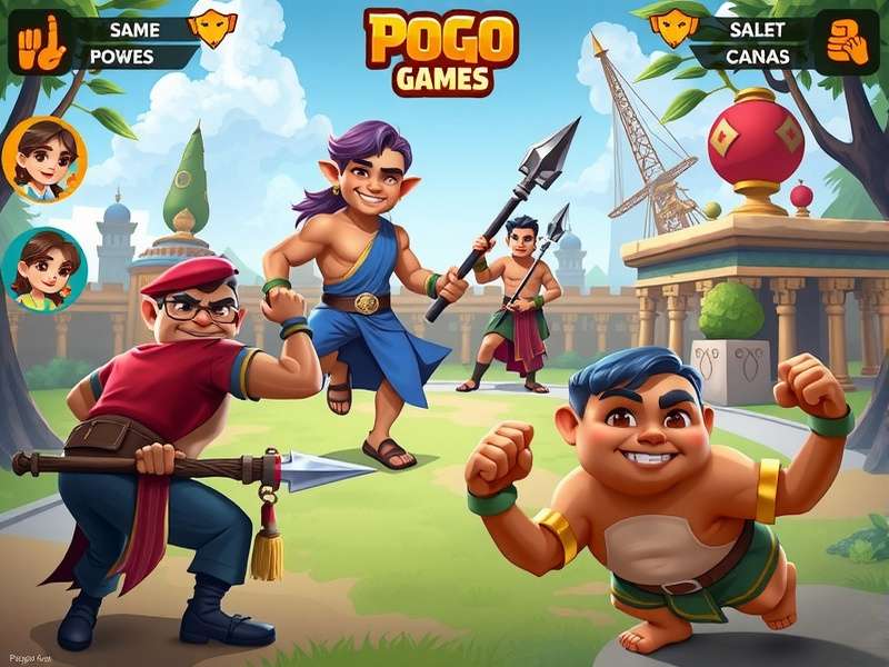 Pogo Games App interface showcasing popular games like Poppit! and Word Whomp on multiple devices