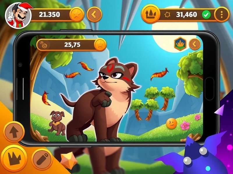 Pogo game being played on a mobile phone