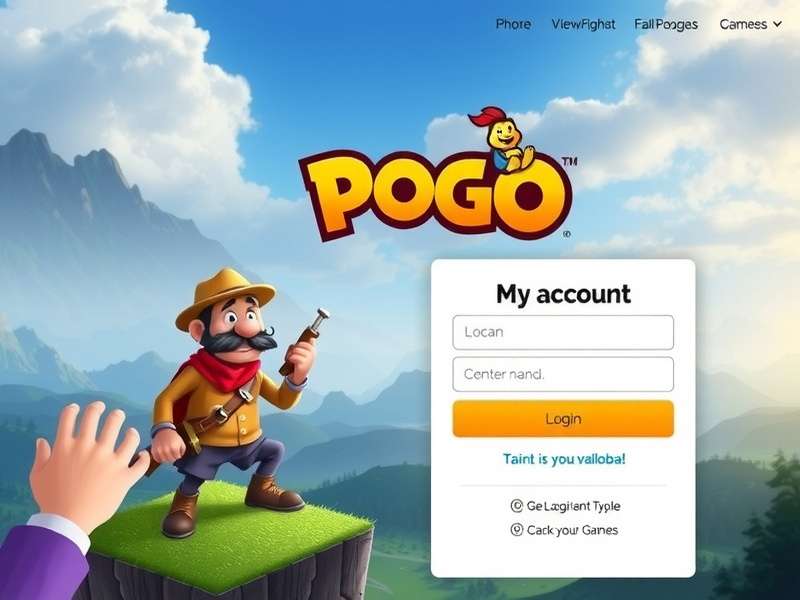 Pogo.com login screen and account dashboard overview