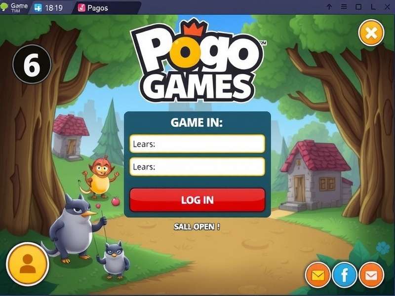 Pogo Games Login Screen