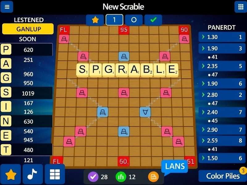 A competitive online Scrabble game in progress on Pogo platform showing a high-scoring board