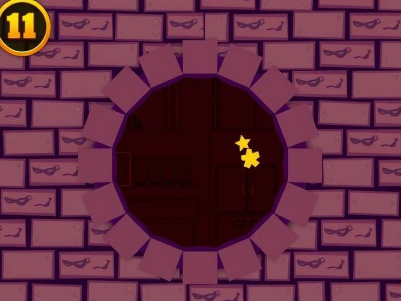 Screenshot of Pogo Hole In The Wall game showing players contorting to fit through a moving wall