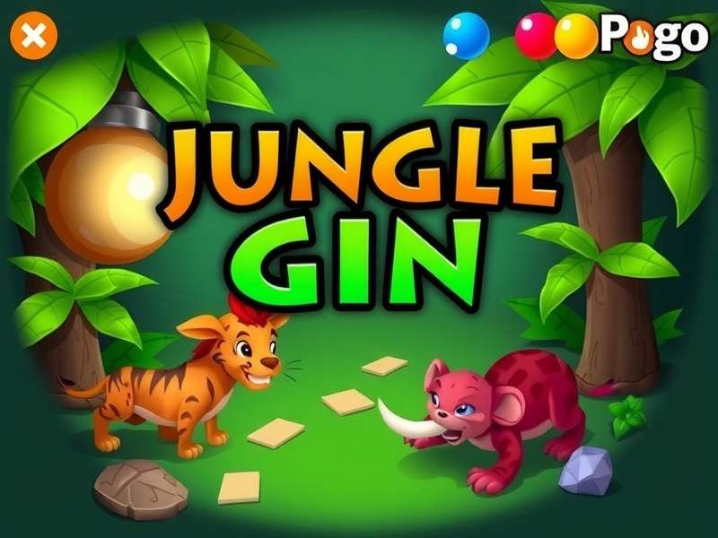 Jungle Gin Pogo Game Interface showing cards and lush green jungle theme