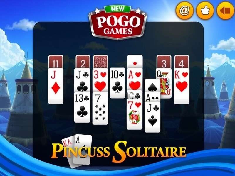 Pogo Games First Class Solitaire gameplay screenshot showing luxury themed card table with emerald background and gold accents