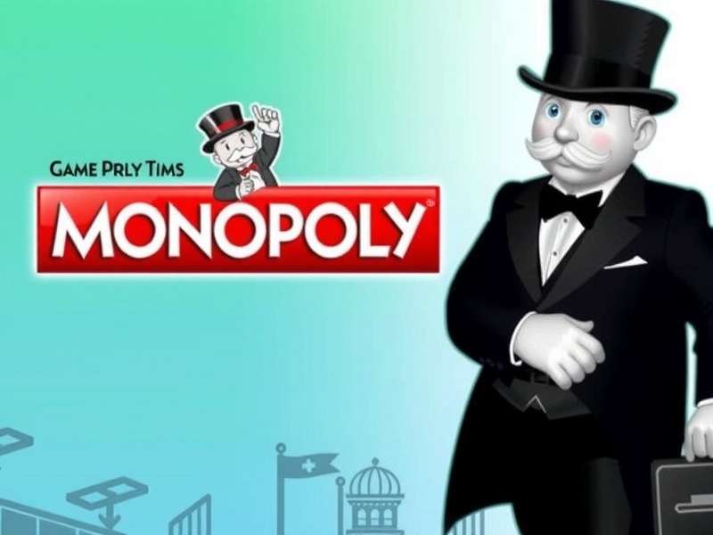 Pogo Monopoly game board with dice and houses on a wooden table